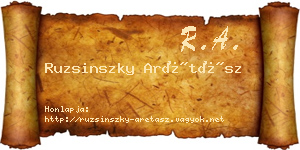 Ruzsinszky Arétász névjegykártya